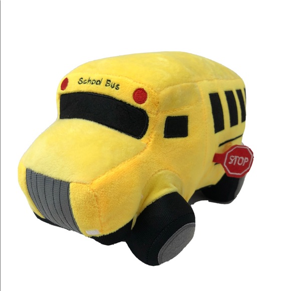 Set of 3 School Bus, Cement Truck & Garbage Truck Soft Plush 10” - Picture 8 of 10